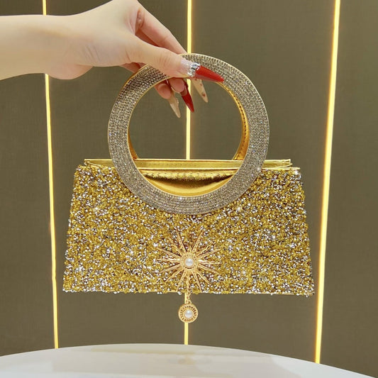 Dazzling Rhinestone-Embellished Evening Bag for Women, A Light Luxury Chain Crossbody Handbag with Premium Elegant Design, Perfect for Banquets Weddings & Formal Events