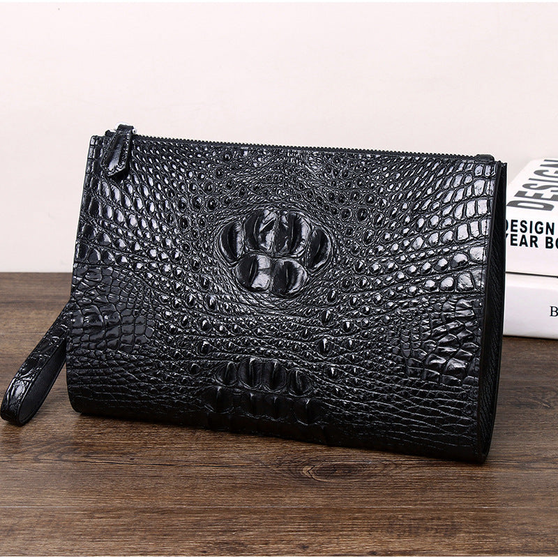 New Arrival Croc-Effect Large Business Clutch Bag, A Multi-Functional Envelope Wallet with Large Capacity, Perfect Commuter Document Organizer