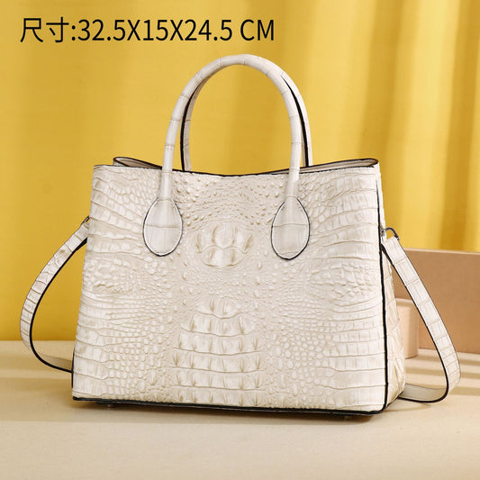 New Arrival Croc-Effect Large Capacity Garden Tote Bag for Women, A Versatile Top-Handle Handbag with Classic Design