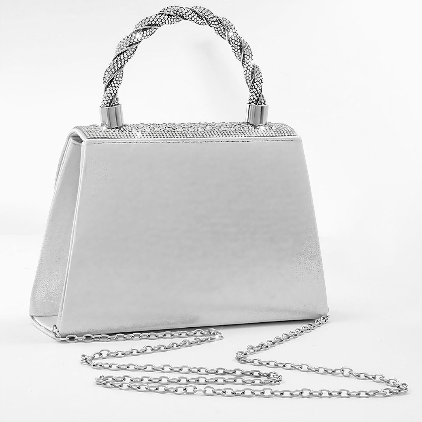 Rhinestone Embellished Evening Clutch for Women, New Sparkly Formal Banquet Top Handle Bag, Light Luxury Gown Purse for Ladies