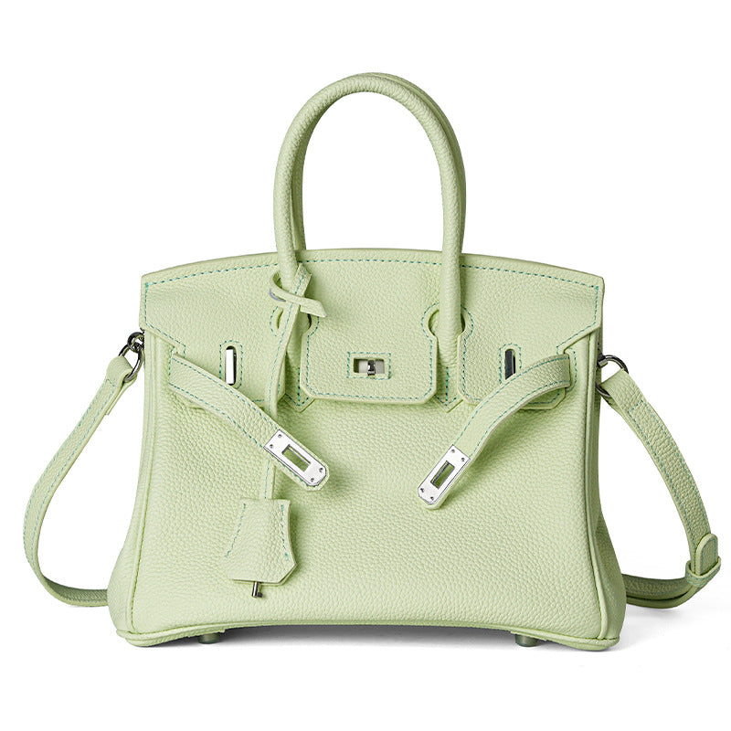 Genuine Togo Leather Birkin-Kelly Style Handbag for Women, Large Capacity Niche Top Handle Purse, Premium Work Commute Bag for Ladies