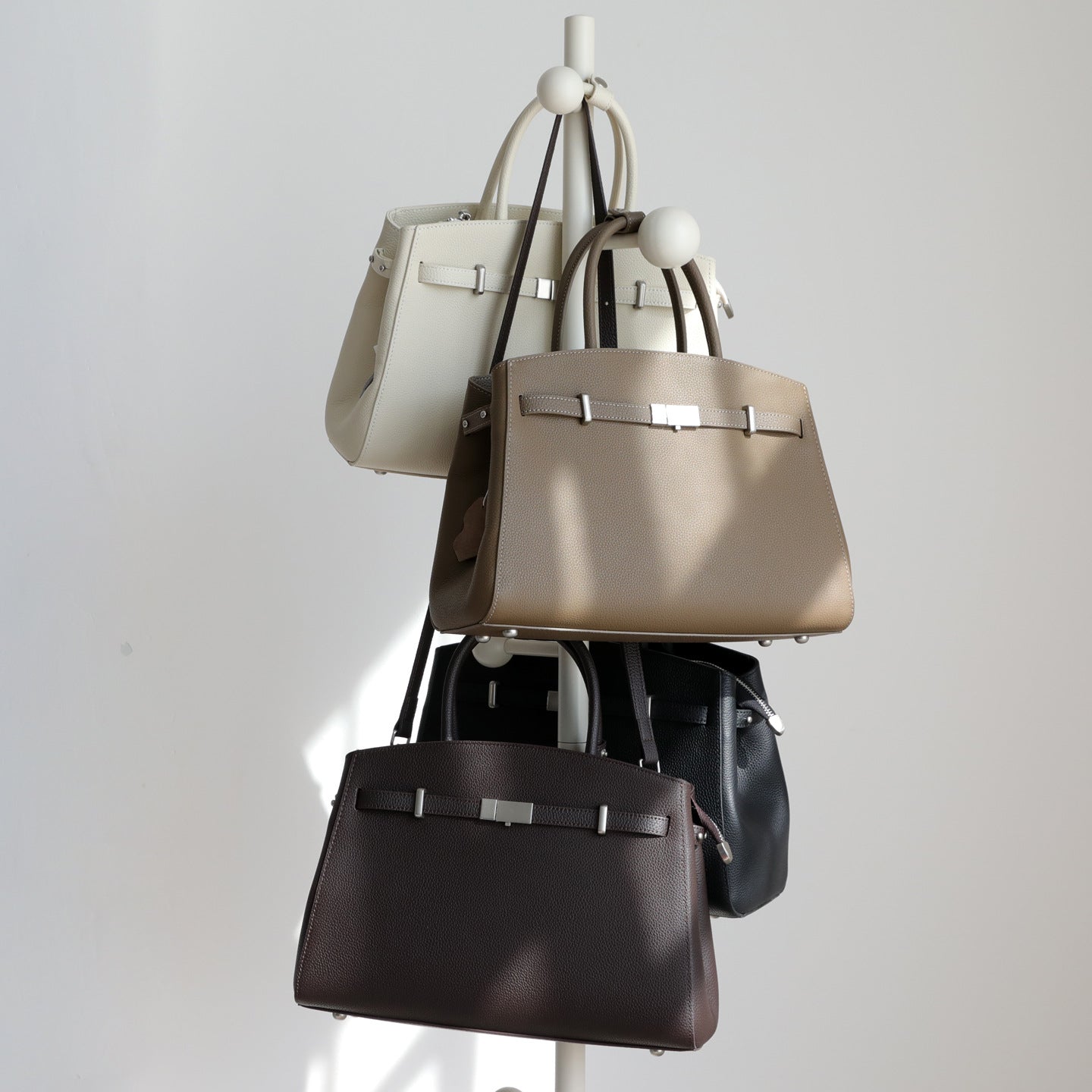 Genuine Leather Platinum Tote Bag for Women Premium Cowhide Briefcase Shoulder Crossbody Handbag, Versatile Purse with Timeless Elegance