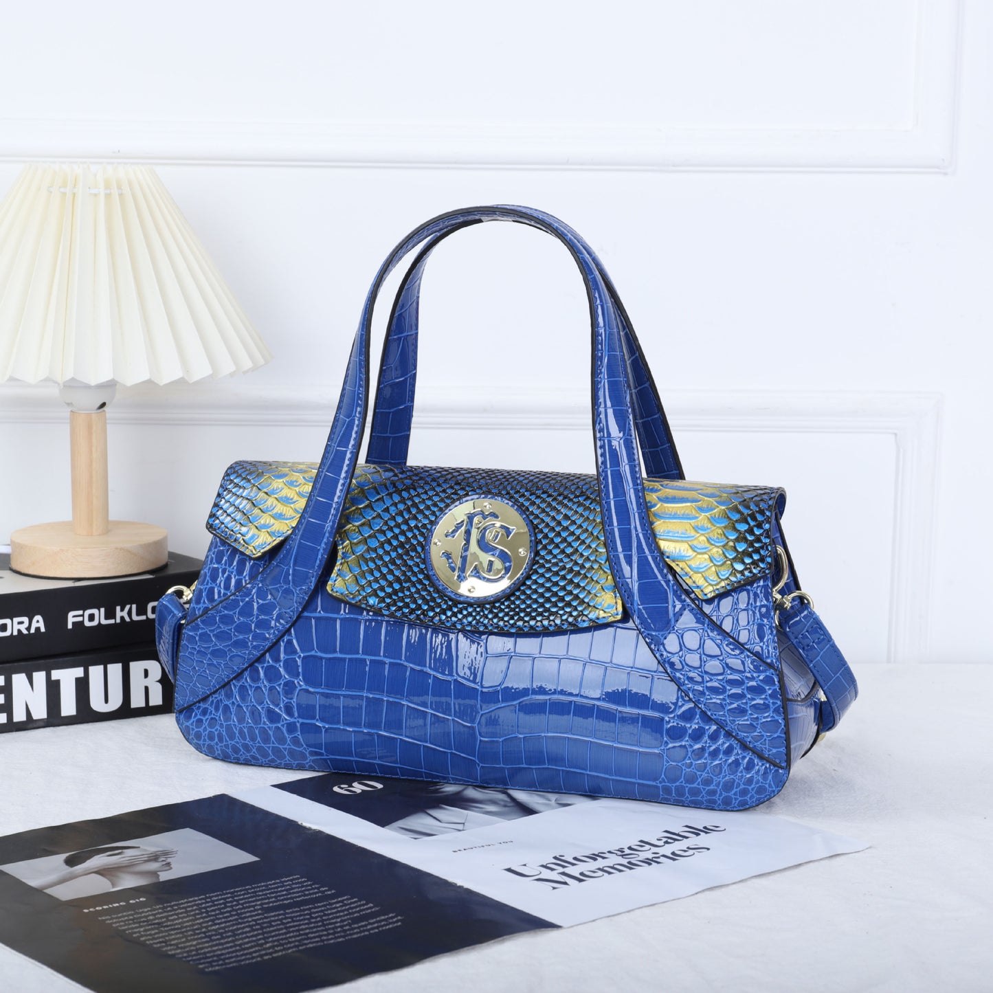 Patent Leather Snakeskin Embossed Tote Bag for Women Large Capacity Light Luxury Handbag, Glossy Finish Purse with Exotic Texture