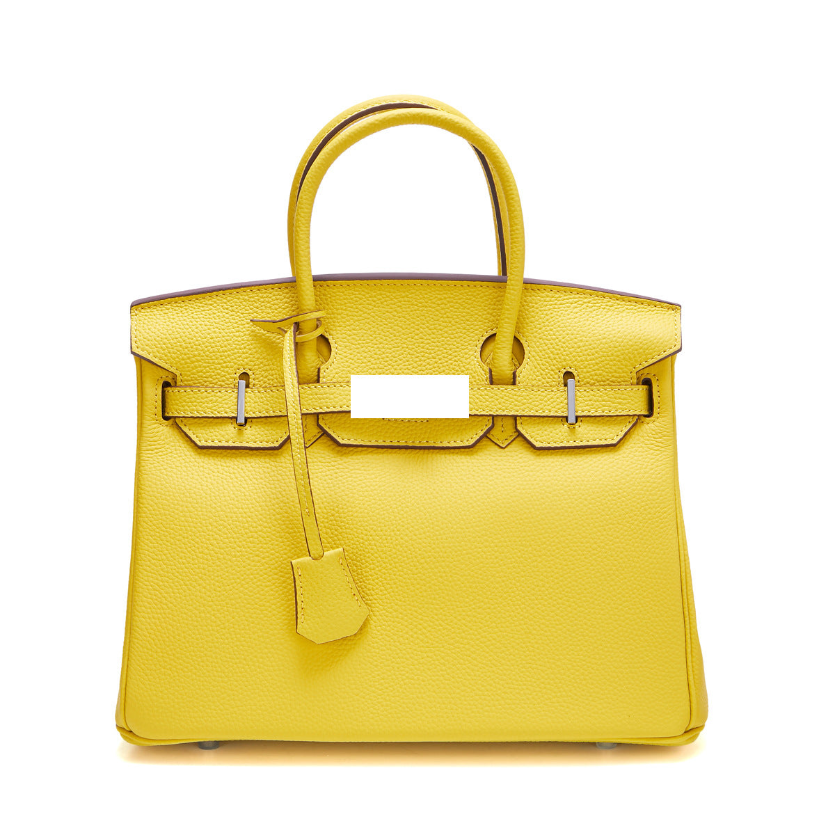 Genuine Top Layer Cowhide Togo Leather Birkin-Style Bag for Women, New Silver Hardware Large Capacity Top Handle Handbag, Premium Export Quality Purse for Ladies