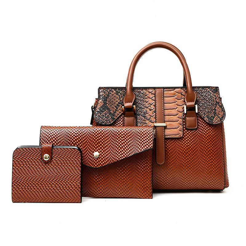 New Spring Arrival Croc-Effect Handbag for Women, A Large Capacity Versatile Vintage Trendy Bag with Fashionable Design, Perfect Everyday Purse