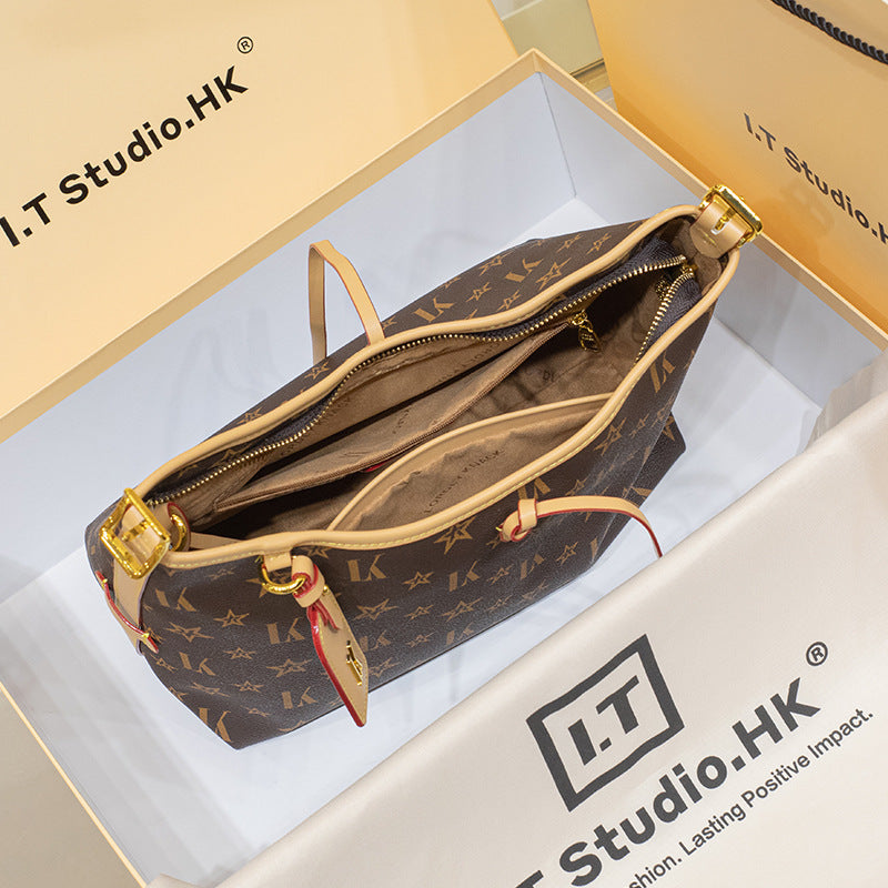 Genuine Leather Large Capacity Tote Bag for Women, New Trendy Versatile Commute Shoulder Underarm Purse, Fashionable Everyday Handbag for Ladies