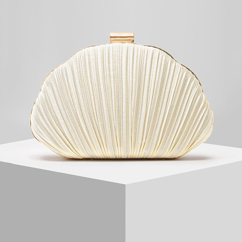 Shell-Shape Evening Clutch for Women, Formal Gown Party Shoulder Chain Bag, Light Luxury Versatile Box Purse for Weddings and Ladies