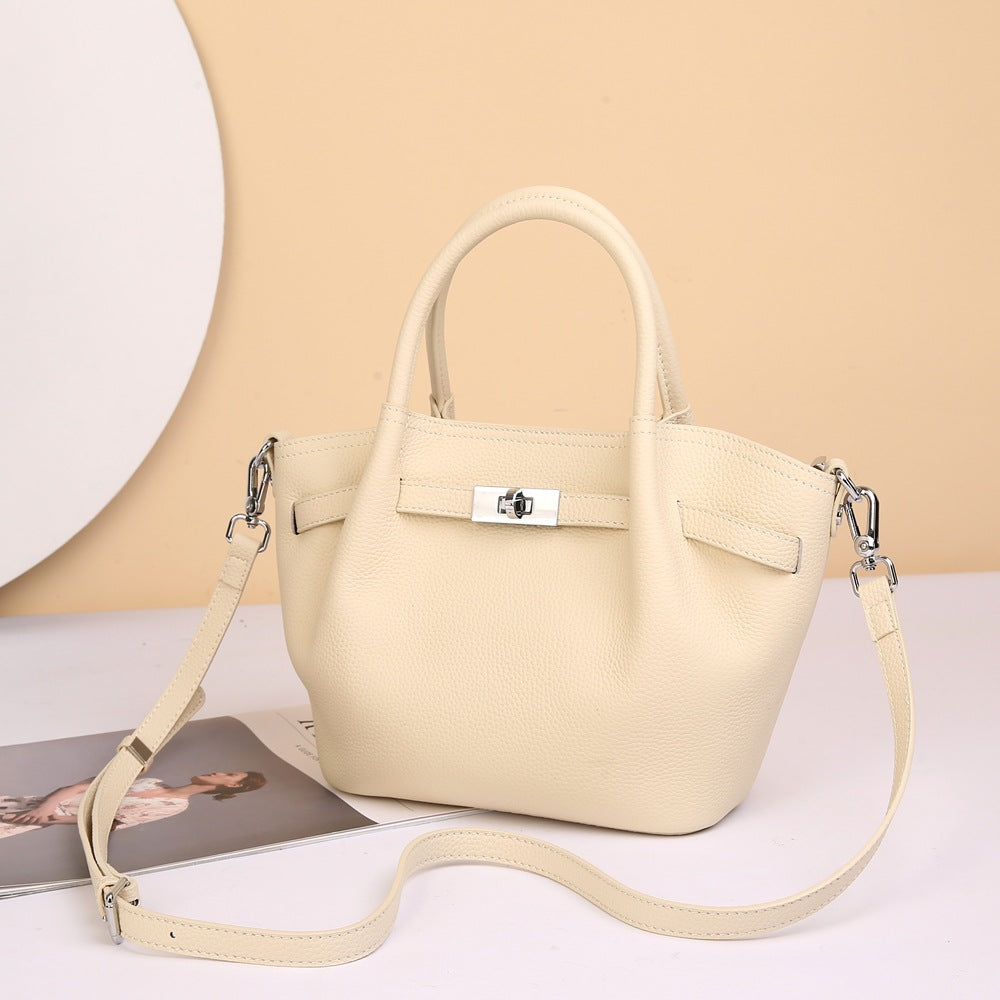 Genuine Togo Top Layer Cowhide Basket Bag for Women, Fashionable Crossbody Top Handle Shoulder Purse, Bestseller Commute Handbag for Ladies