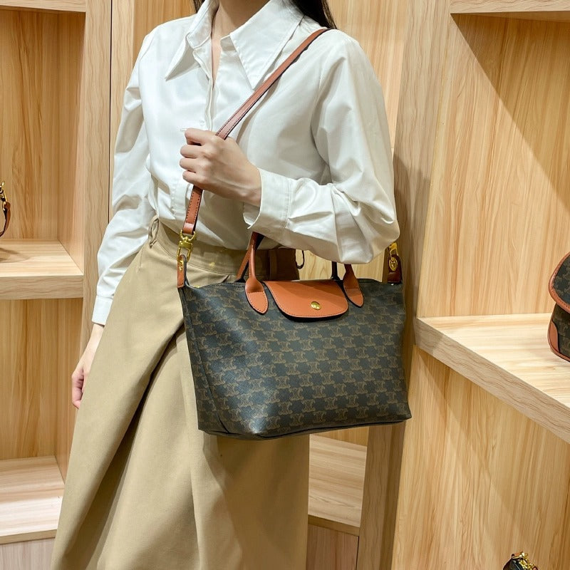 Genuine Leather Dumpling Tote Bag for Women, New Fall Winter Large Capacity Commute Crossbody Shoulder Handbag, Versatile Everyday Purse for Ladies