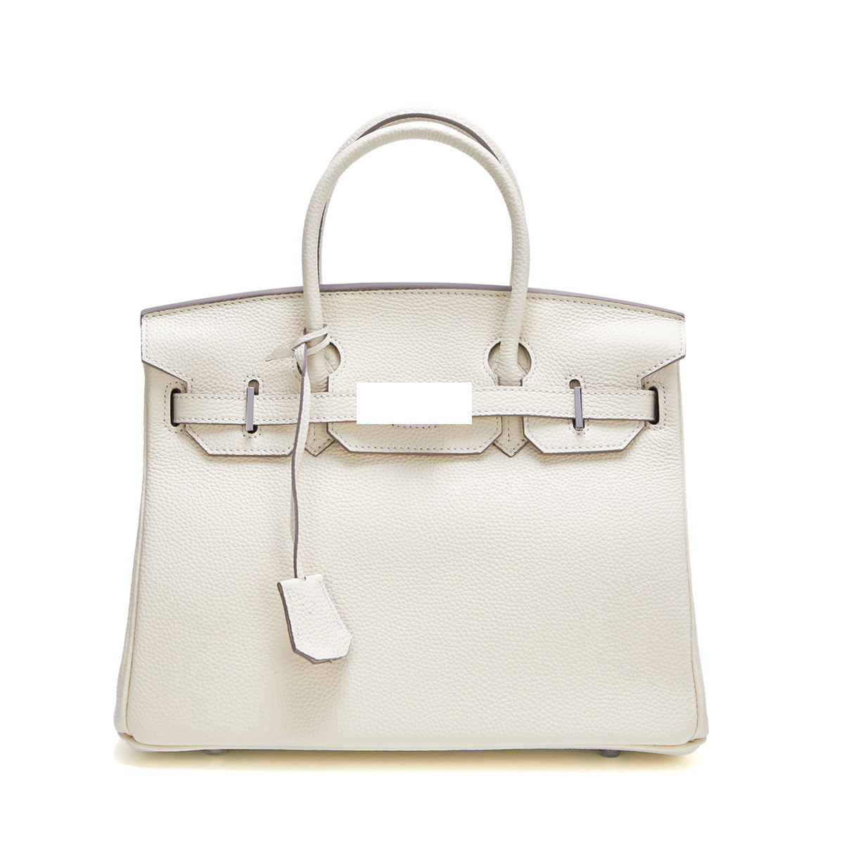 Genuine Top Layer Cowhide Togo Leather Birkin-Style Bag for Women, New Silver Hardware Large Capacity Top Handle Handbag, Premium Export Quality Purse for Ladies