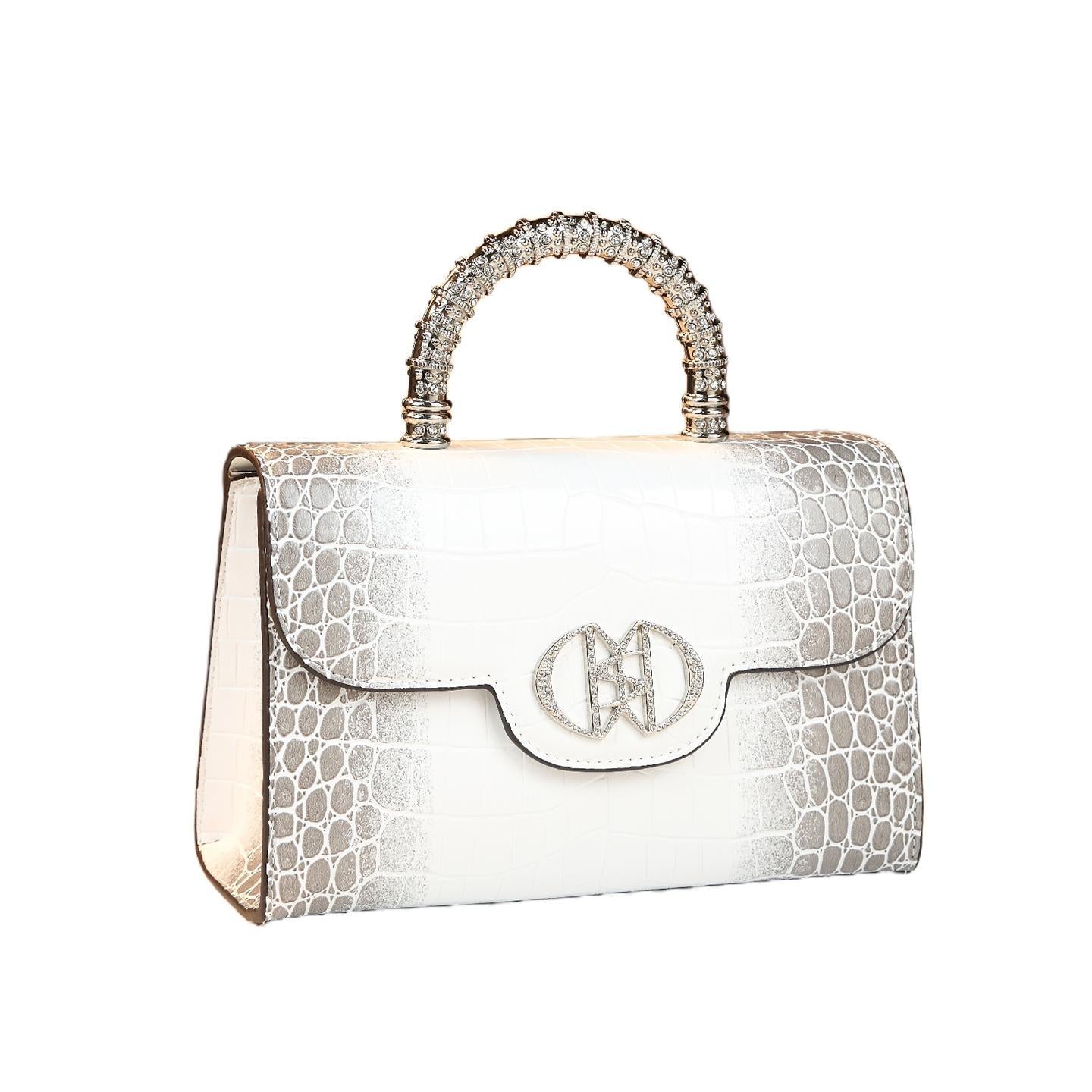 New Arrival Minimalist Croc-Effect Light Luxury Bag for Women, An Elegant Top-Handle Crossbody Shoulder Commuter Handbag with Fashionable Design