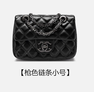Genuine Leather Quilted Chain Bag for Women, Classic Chanel-Style Shoulder Crossbody Purse, Trendy Textured Handbag for Ladies