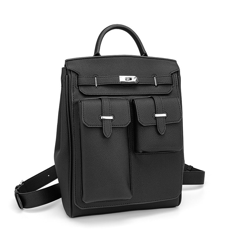 Chic Genuine Leather Birkin-Inspired Commuter Bag for Men & Women, Versatile Crossbody Chest Backpack with Casual Stylish Design, Perfect for Work School & Travel