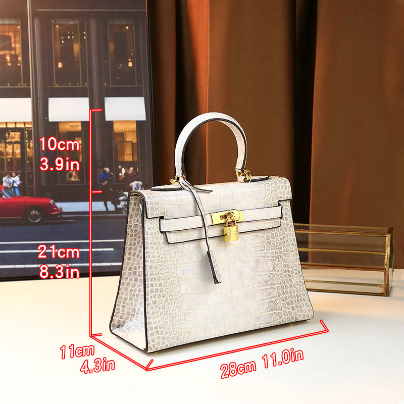 New Arrival Croc-Effect Kelly-Inspired Commuter Bag for Women, A Unique Versatile Top-Handle Shoulder Crossbody Handbag with Elegant Business Design, Perfect for Daily & Work