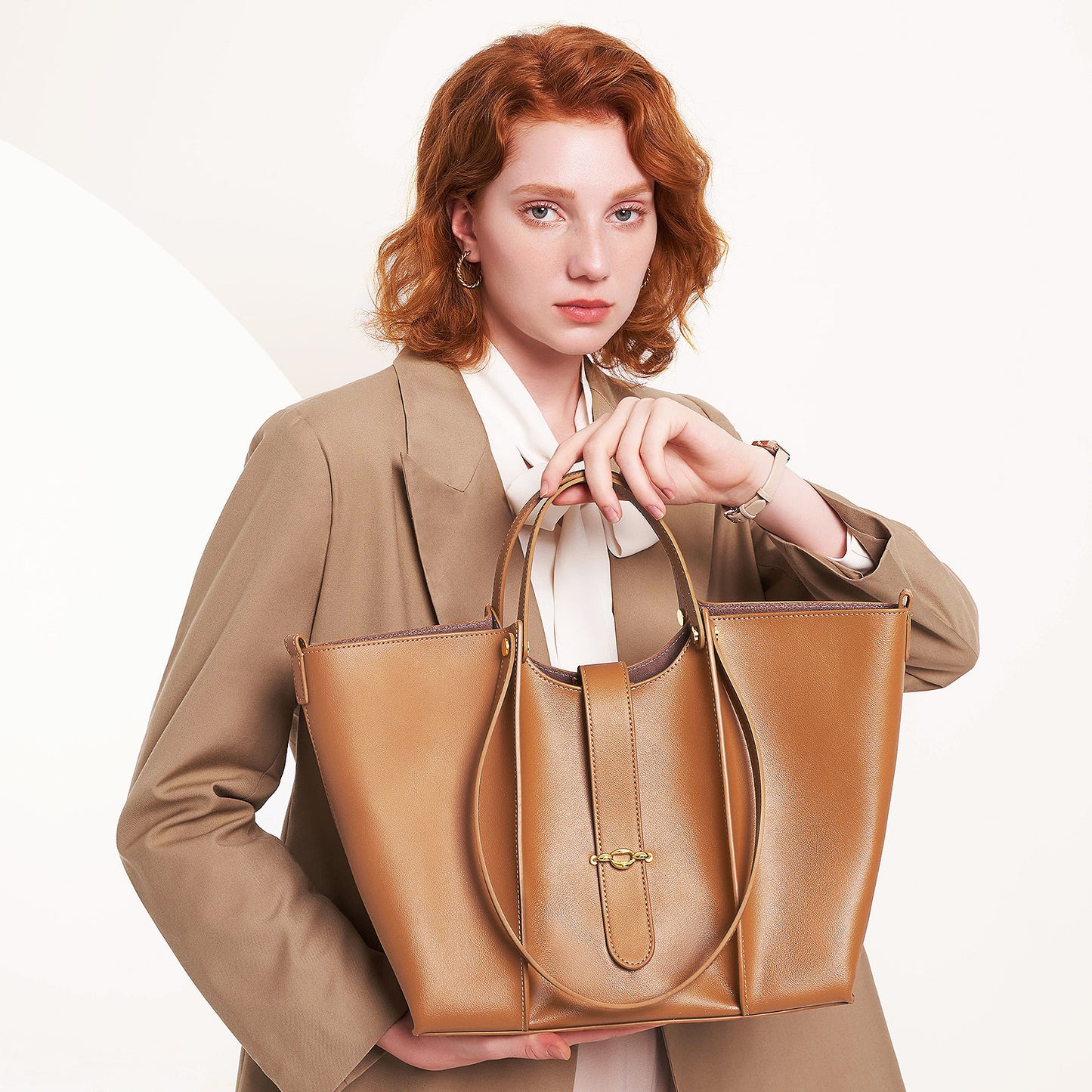 Genuine Cowhide Niche Tote Bag for Women, New Versatile Large Capacity Commute Shoulder Top Handle Handbag, Premium Everyday Purse for Ladies