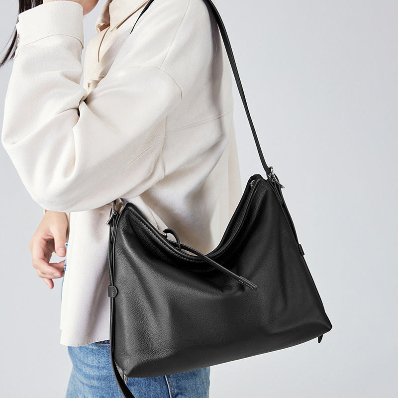 Slouchy Underarm Tote Bag for Women Large Capacity Genuine Leather Shoulder Handbag, Bestselling Trendy Purse with Relaxed Effortless Style