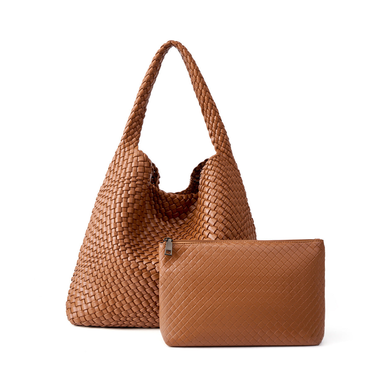 Handwoven Korean Style Large Capacity Mother-Child Bag, Casual Shoulder Top Handle Underarm Purse, Fashionable Handbag for Women