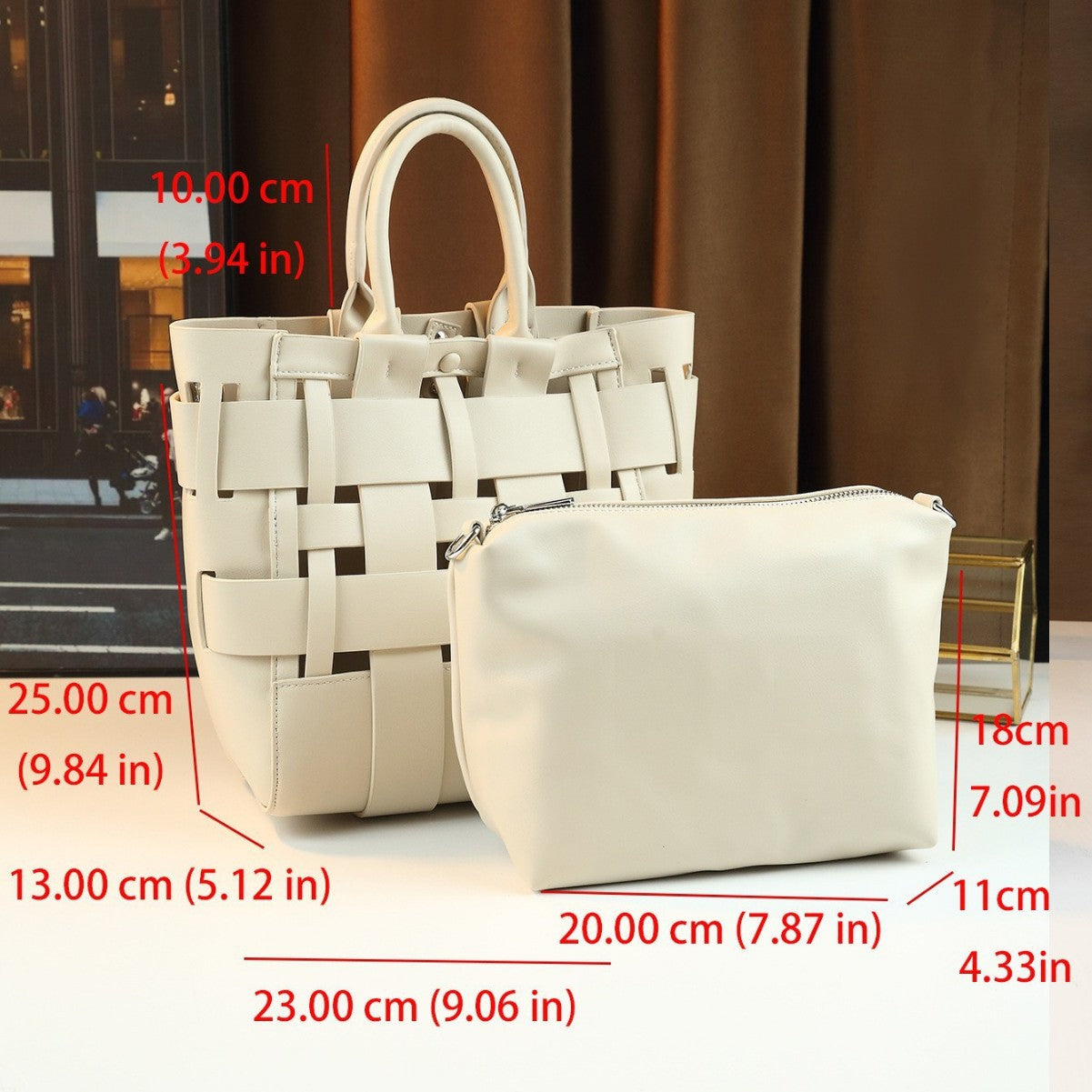 Hollow Woven Bucket Bag for Women Large Capacity Commuter Shoulder Crossbody Handbag, Versatile Trendy Purse with Natural Woven Texture