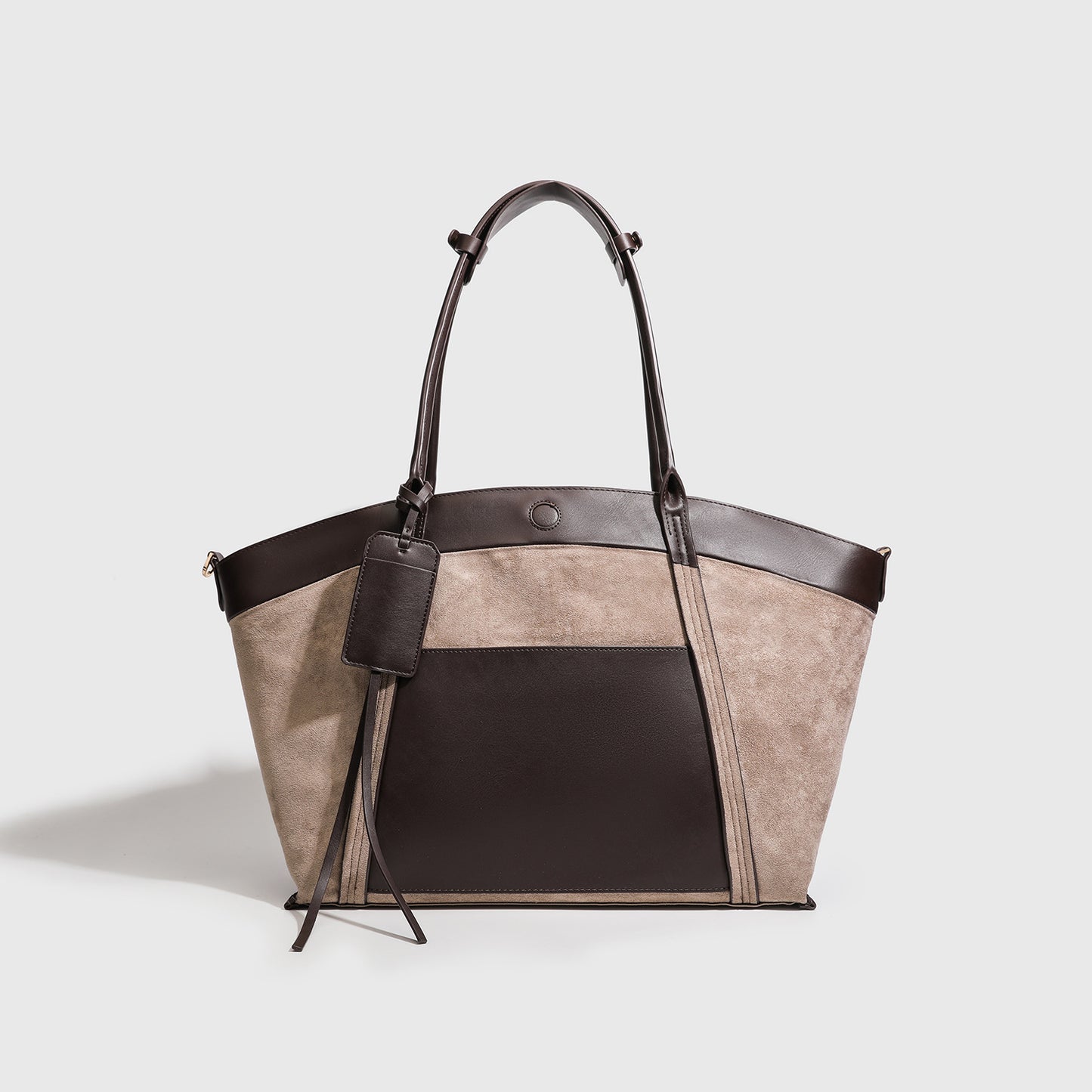 Genuine Suede Large Capacity Tote Bag for Women, Vintage Fashionable Shoulder Top Handle Purse, Casual Commute Handbag with Relaxed Effortless Style for Ladies