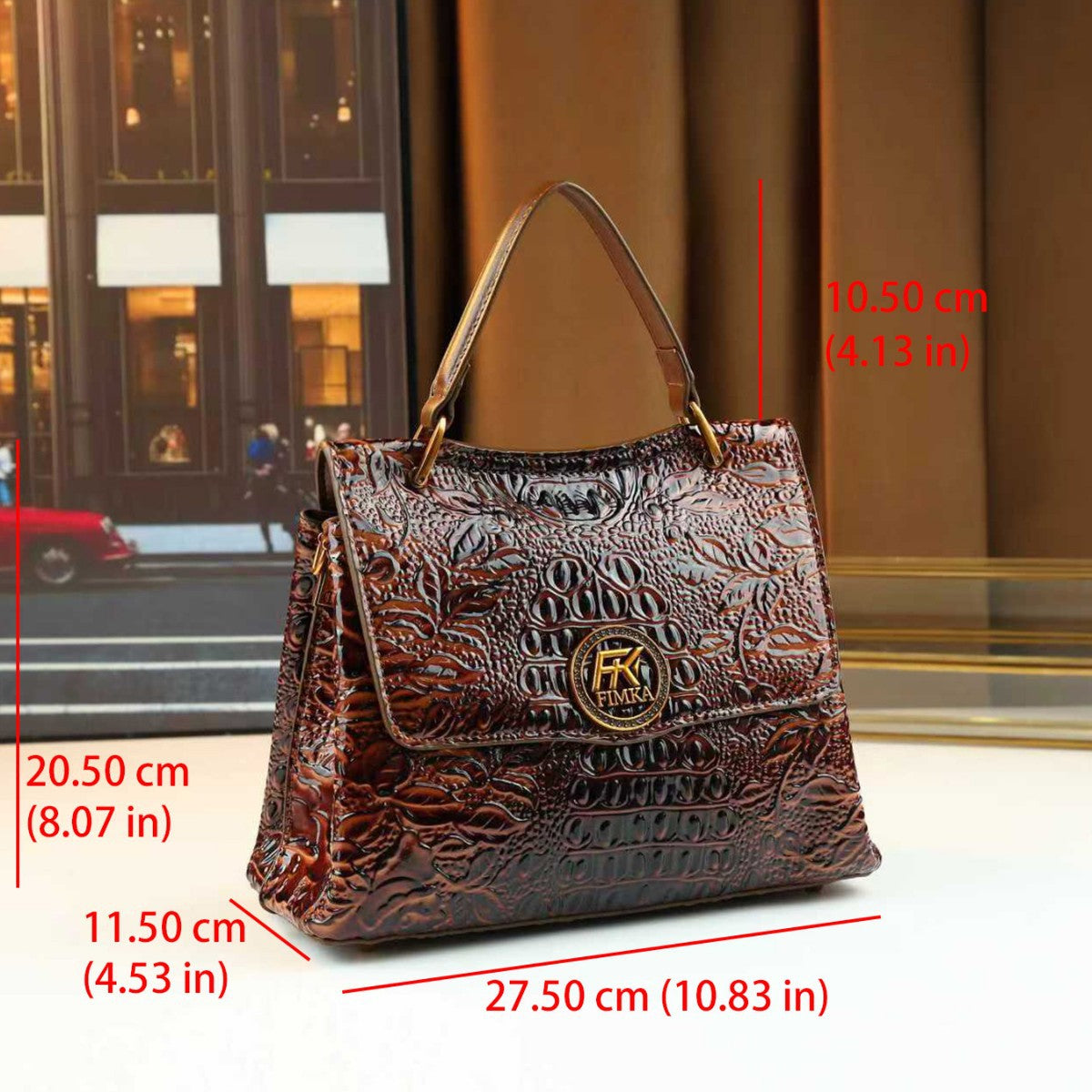 Chic Croc-Effect Textured Handbag for Women, A Unique Light Luxury Shoulder Crossbody Bag with Premium Top-Handle Design, Perfect for Spring/Summer Style