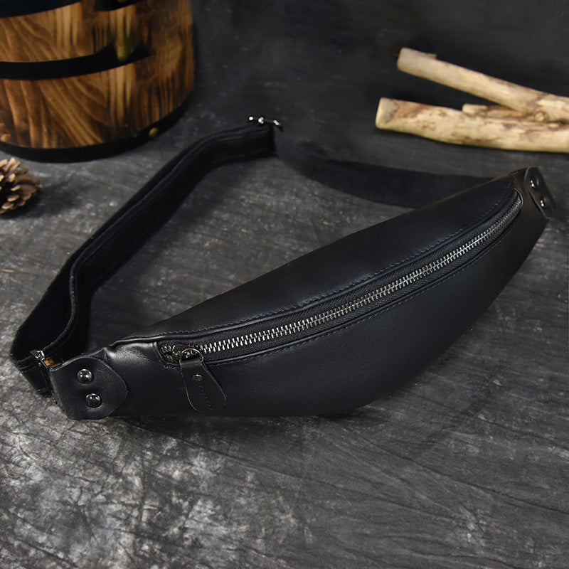 Oil Leather Multifunctional Waist Chest Bag, Minimalist Fashionable Crossbody Phone Pouch, Versatile Travel Pack for Men and Women