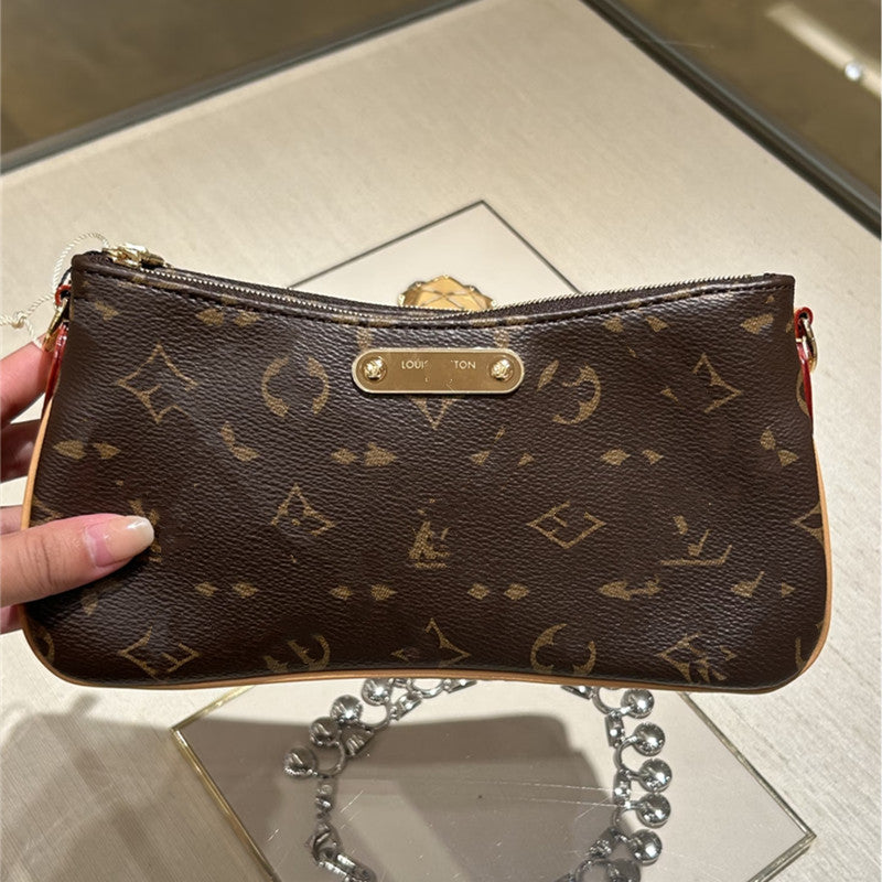 Genuine Leather Twin Mahjong Clutch Bag for Women Multi-Compartment Large Capacity Wristlet Shoulder Handbag with Versatile Style
