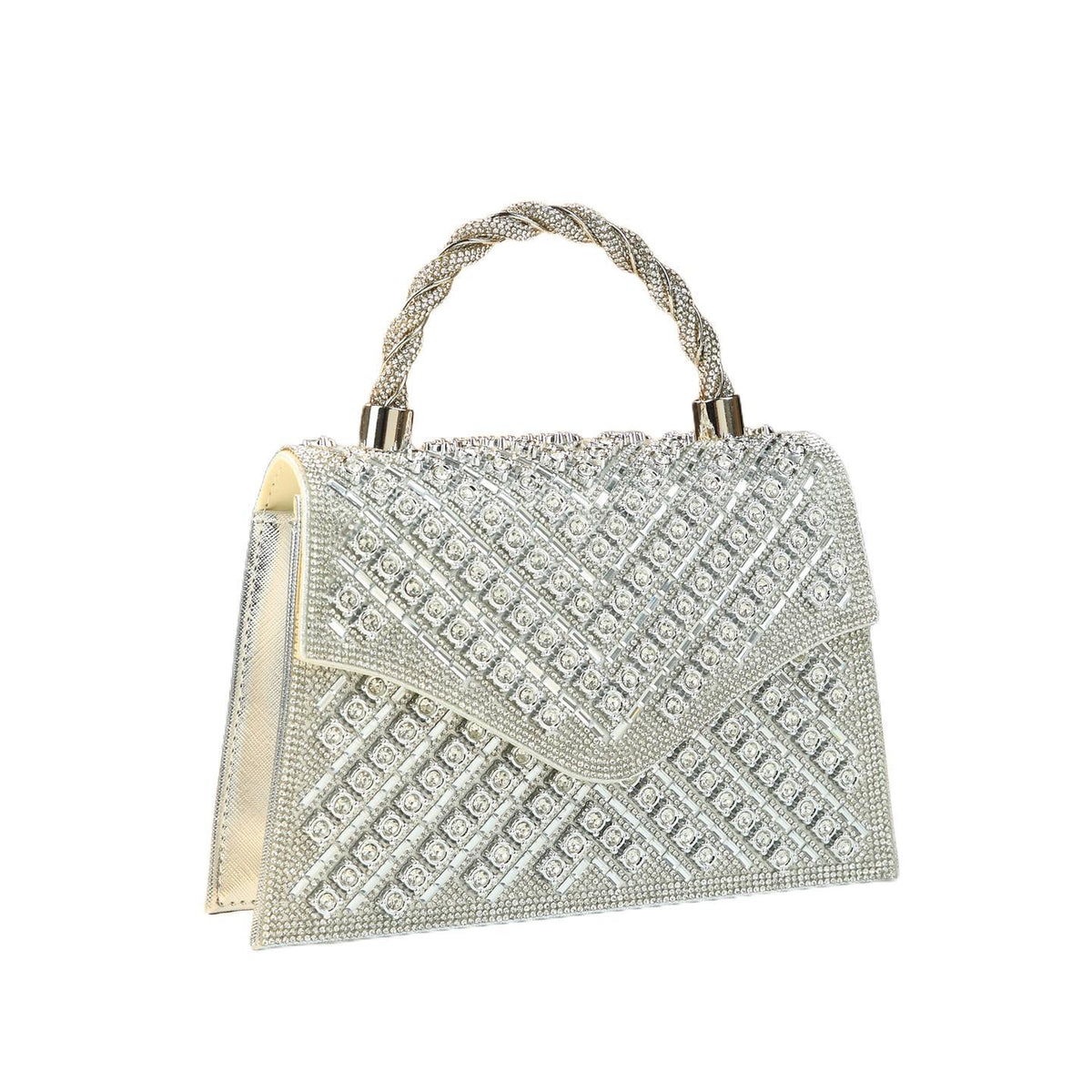 Chic Sparkly Genuine Leather Crossbody Bag for Women, A Rhinestone-Embellished Shoulder Handbag with Versatile Trendy Design, Perfect for Banquets & Everyday Style