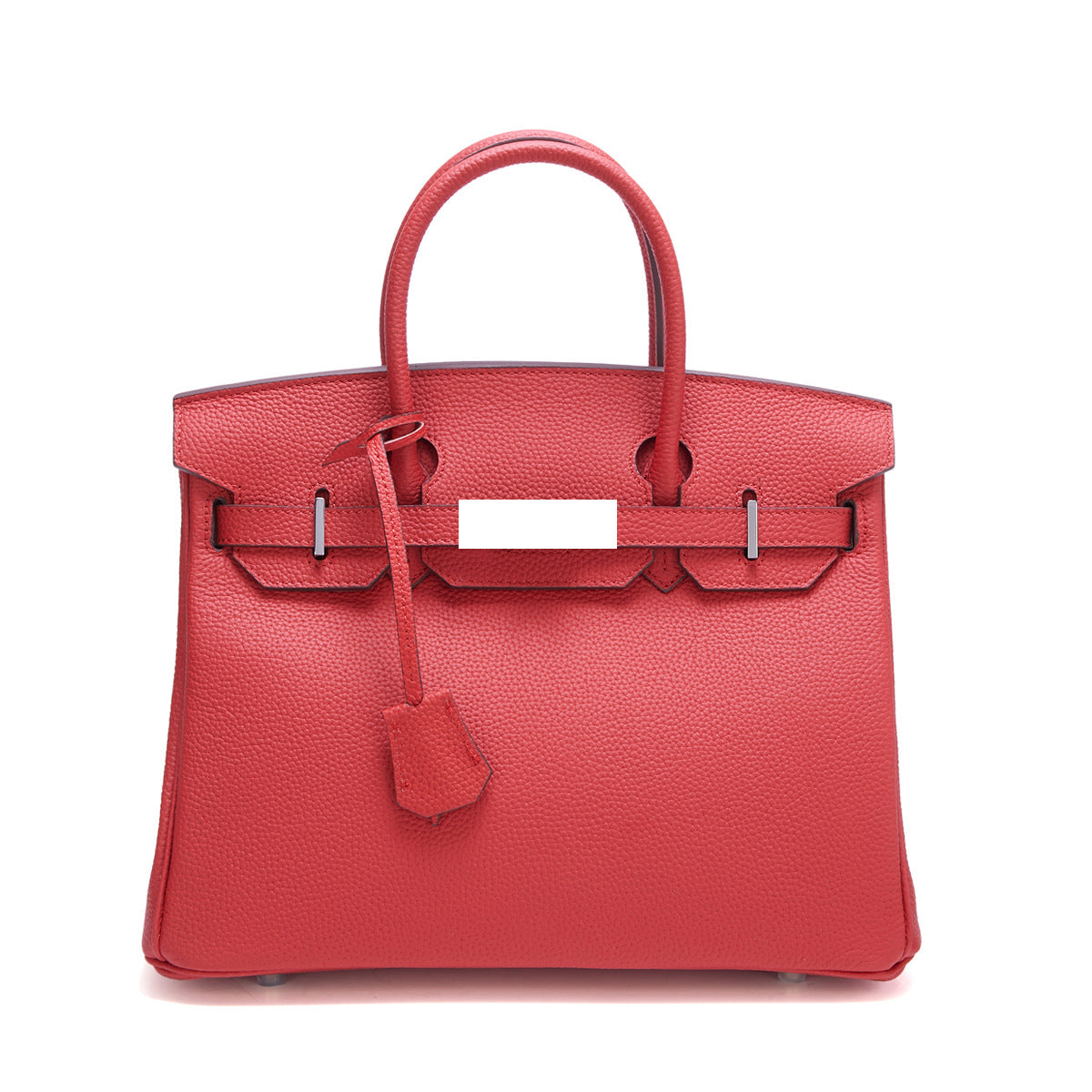 Genuine Top Layer Cowhide Togo Leather Birkin-Style Bag for Women, New Silver Hardware Large Capacity Top Handle Handbag, Premium Export Quality Purse for Ladies