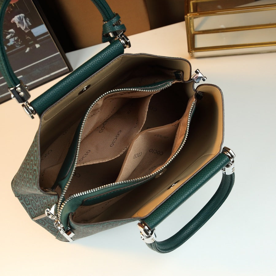 Vintage Print Bucket Bag for Women Large Capacity Shoulder Handbag, Premium Versatile Purse with Timeless Elegant Design