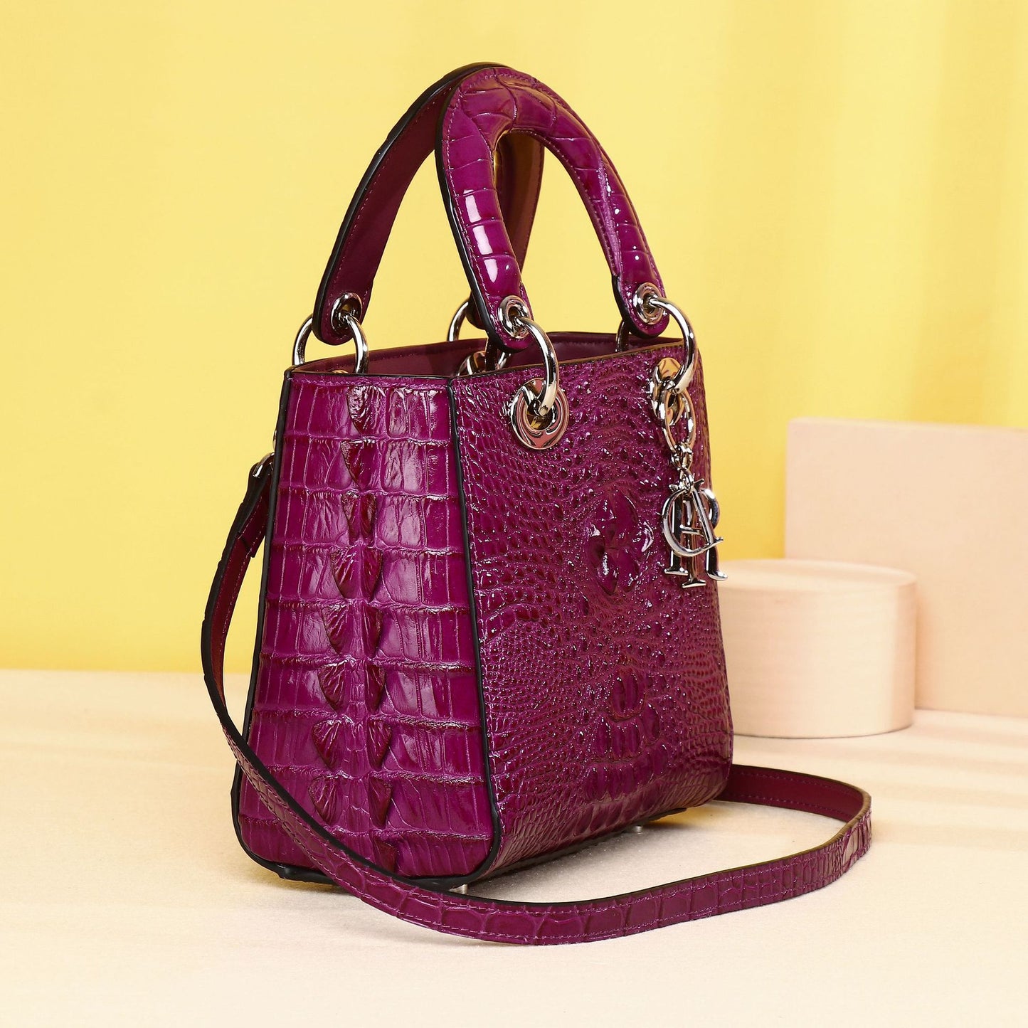 New Arrival Croc-Effect 20cm Lady-Inspired Summer Bag for Women, A Top-Handle Crossbody Shoulder Handbag with Elegant Design, Perfect Fashion Purse