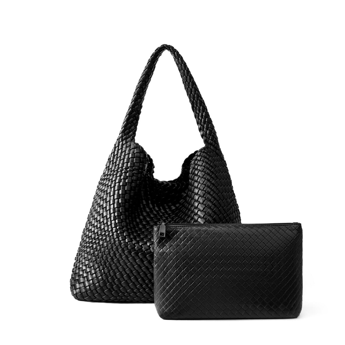 Handwoven Korean Style Large Capacity Mother-Child Bag, Casual Shoulder Top Handle Underarm Purse, Fashionable Handbag for Women