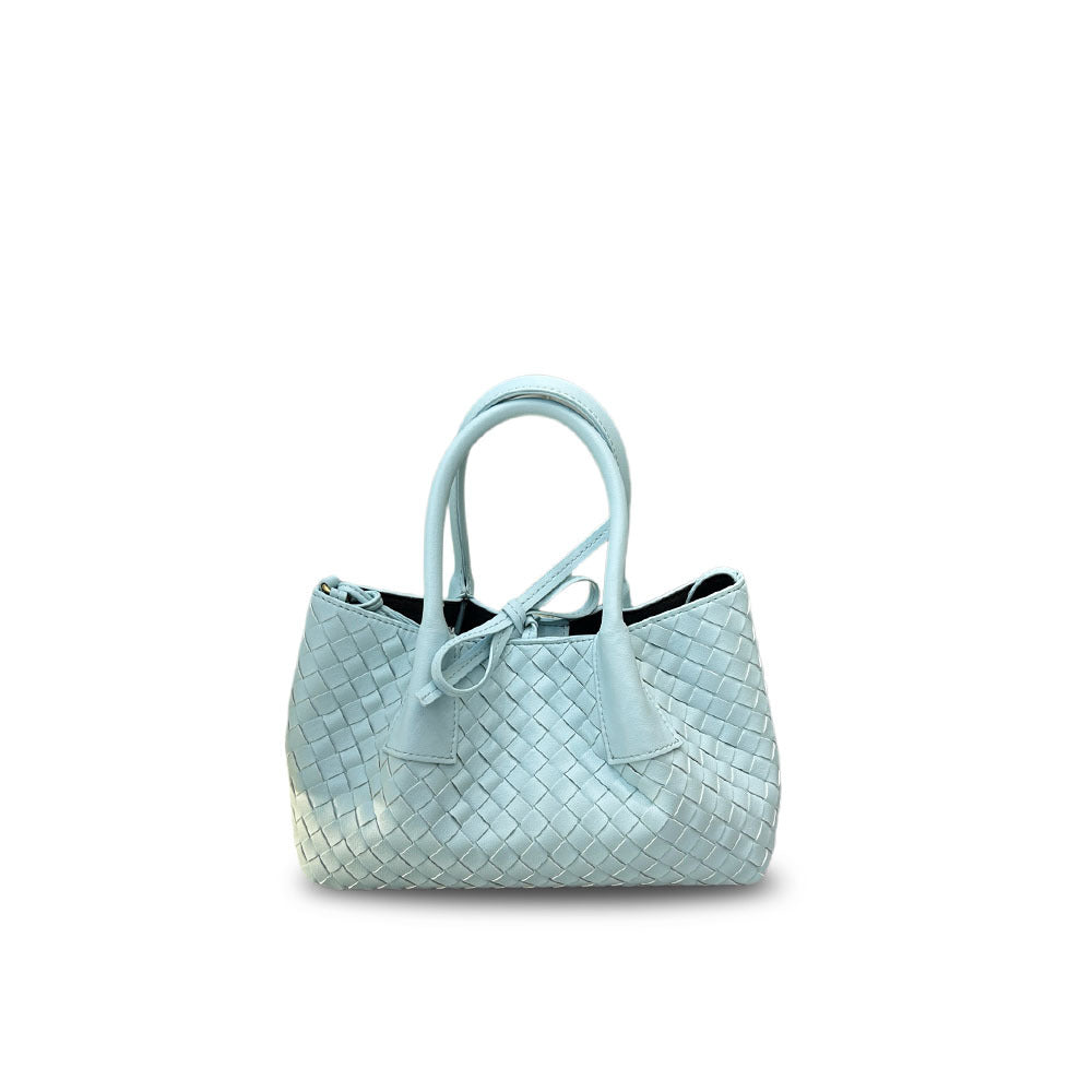 Leather New Woven Tote Bag Hand Crossbody One Shoulder Underarm Bag Women's Large Capacity Bag Mommy Bag