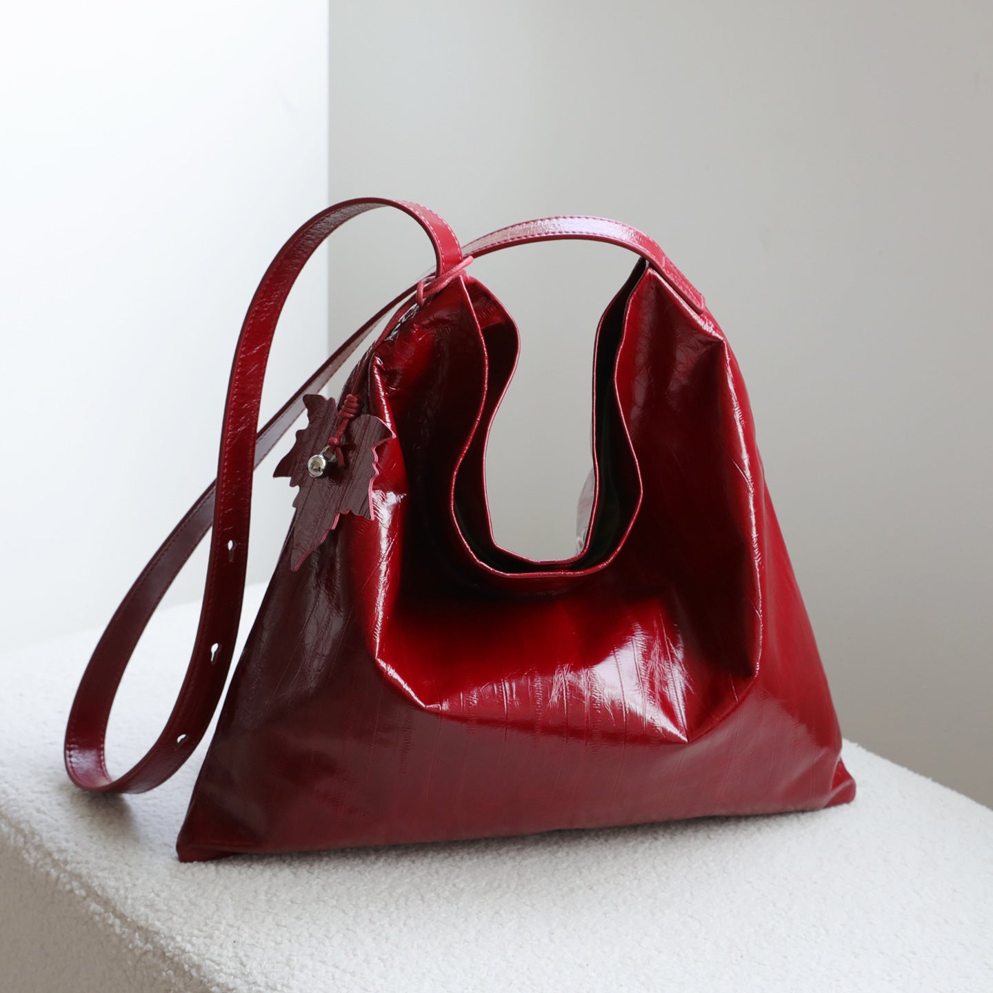 Top Layer Leather Slouchy Underarm Tote Bag for Women Relaxed Shoulder Crossbody Handbag, Versatile Minimalist Purse with Premium Soft Texture
