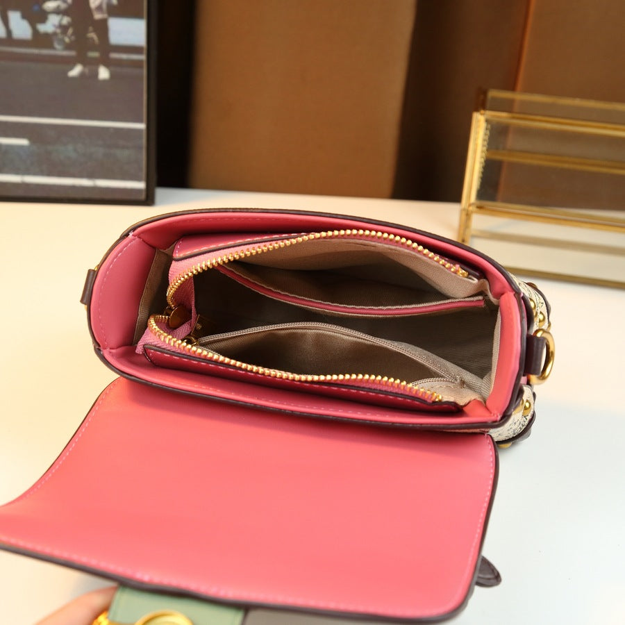 Color-Block Graffiti Bear Tote Bag for Women Light Luxury Shoulder Crossbody Handbag, Playful Art Purse with Versatile Spring Summer Style