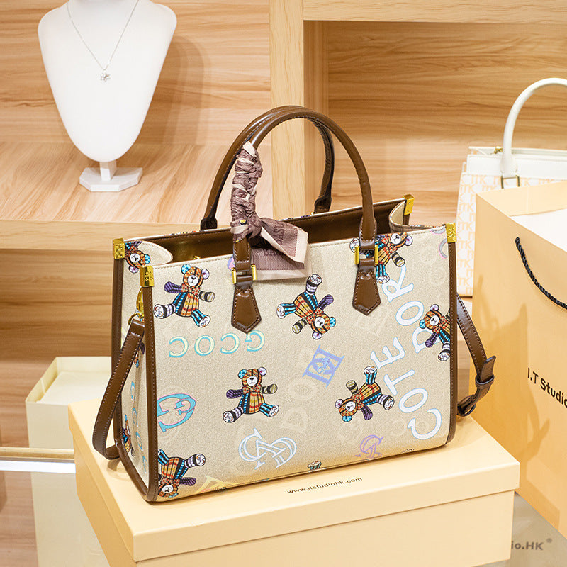 Genuine Leather Large Capacity Tote Bag for Women, New Fall Winter Premium Shoulder Crossbody Top Handle Handbag, Versatile Everyday Purse for Ladies