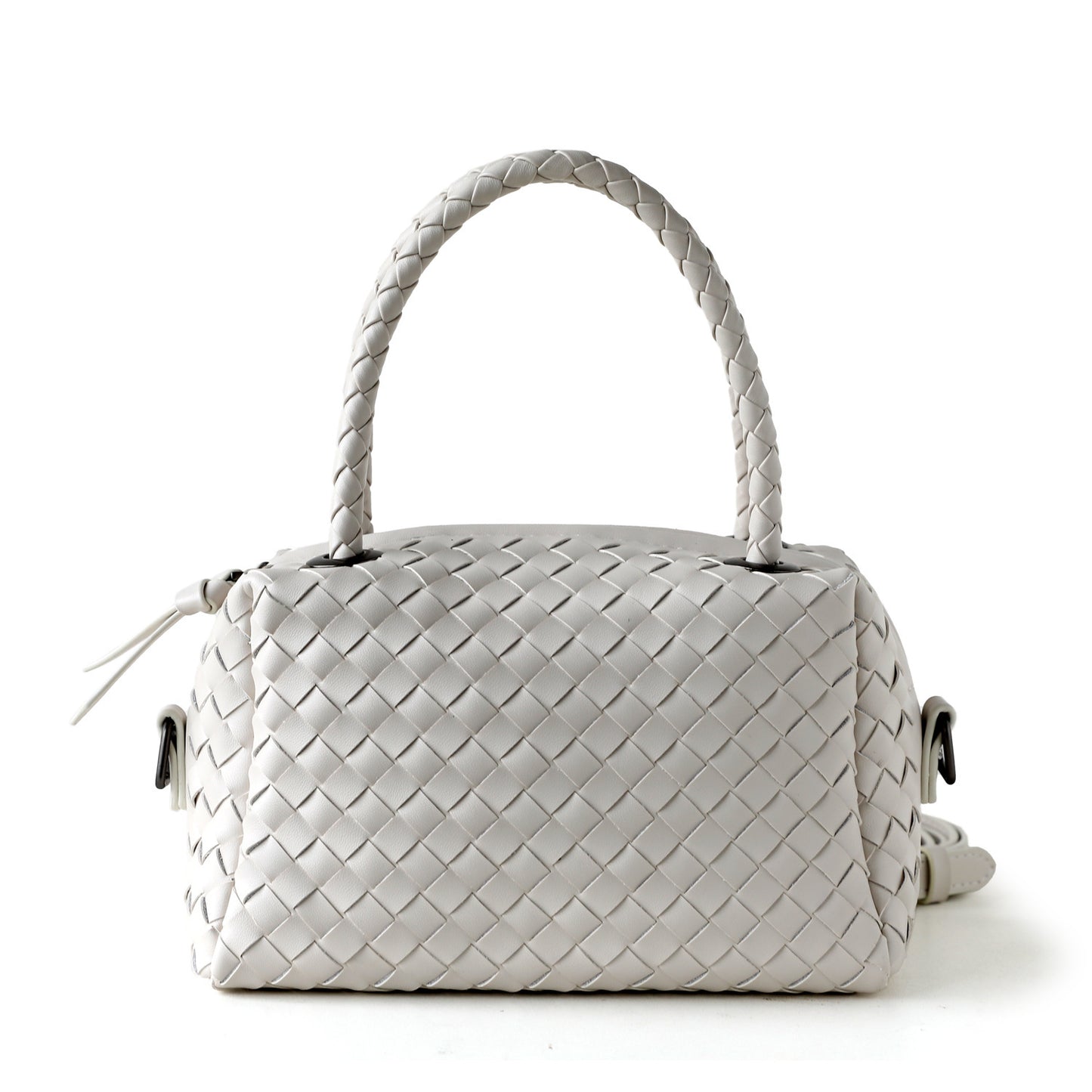 Handwoven Genuine Leather Boston Pillow Bag for Women Shoulder Crossbody Handbag, Premium Artisan Purse with Classic Silhouette
