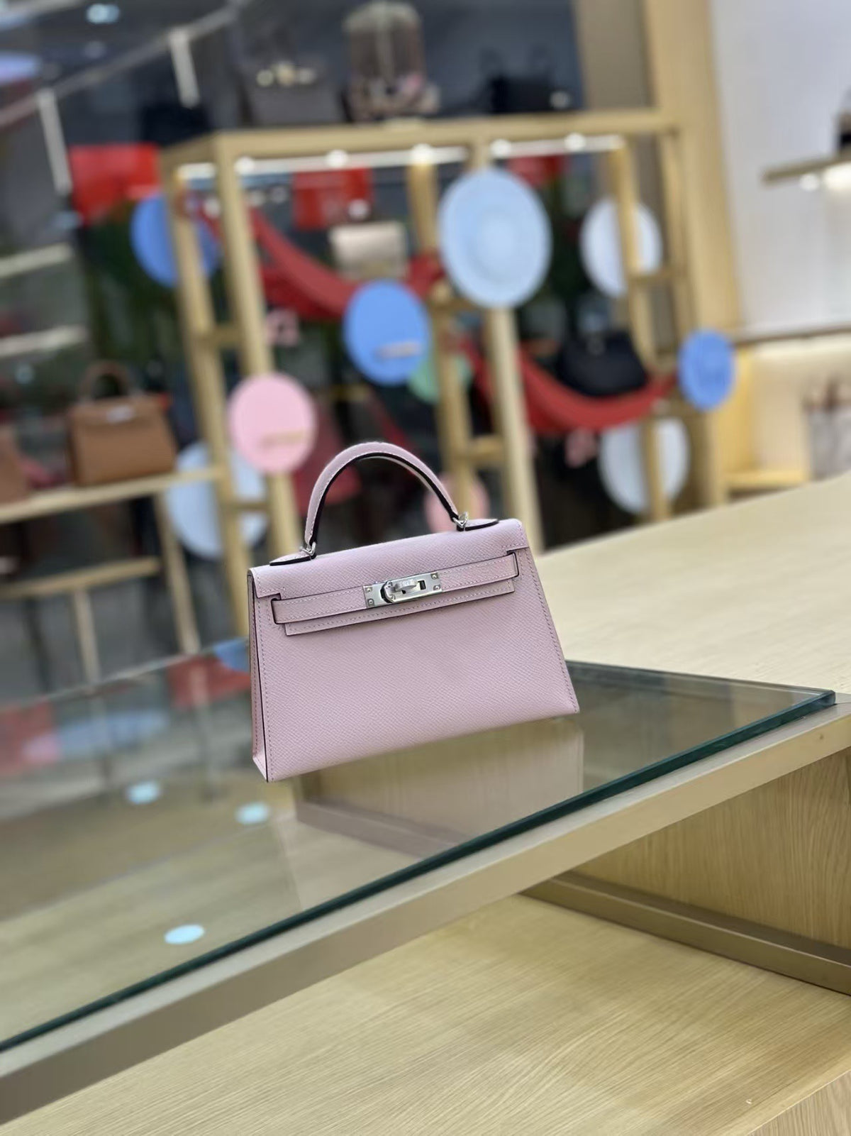 Genuine Leather Handmade Waxed Thread Mini 2nd Gen Kelly-Style Bag for Women, Classic Palm Texture Shoulder Crossbody Top Handle Purse, Premium Handbag for Ladies