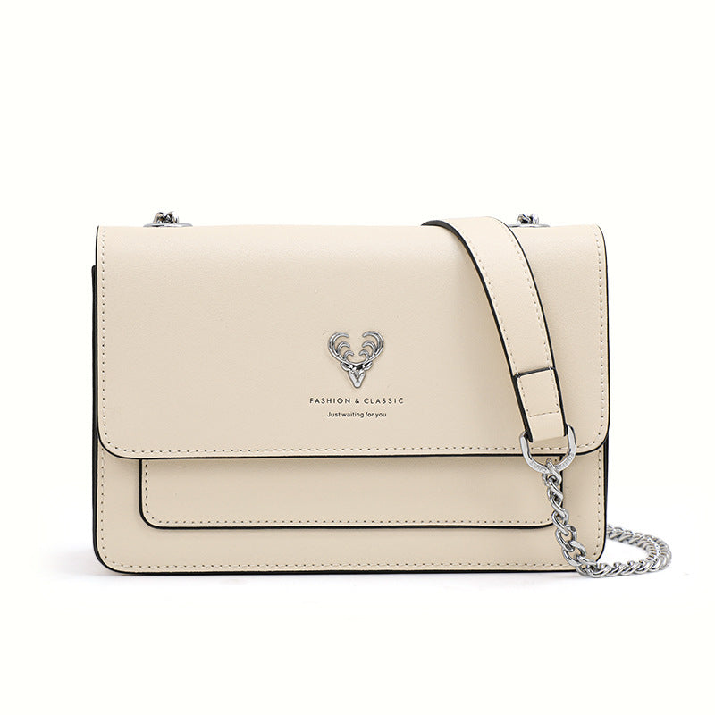 Light Luxury Cowhide Chain Crossbody Bag, Fresh Versatile Shoulder Purse, Premium Textured Fashion Handbag for Women