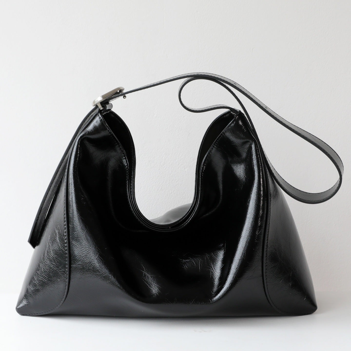 Denim and Genuine Leather Slouchy Tote Bag for Women Large Capacity Shoulder Crossbody Handbag, Premium Niche Purse with Minimalist Style
