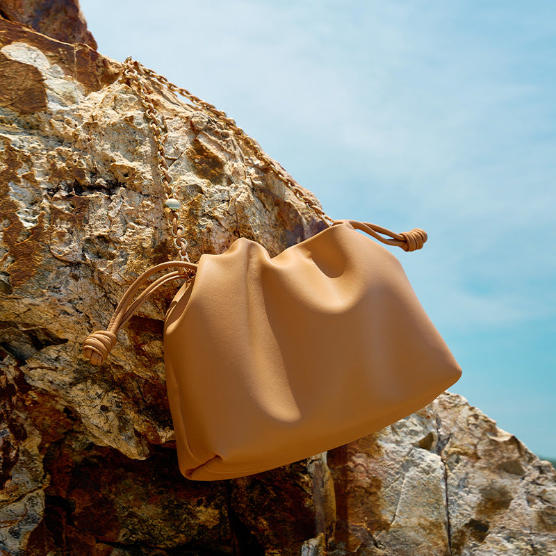 Genuine Leather Large Capacity Cloud Dumpling Bag for Women, New Premium Commute Shoulder Crossbody Top Handle Purse, Versatile Everyday Handbag for Ladies