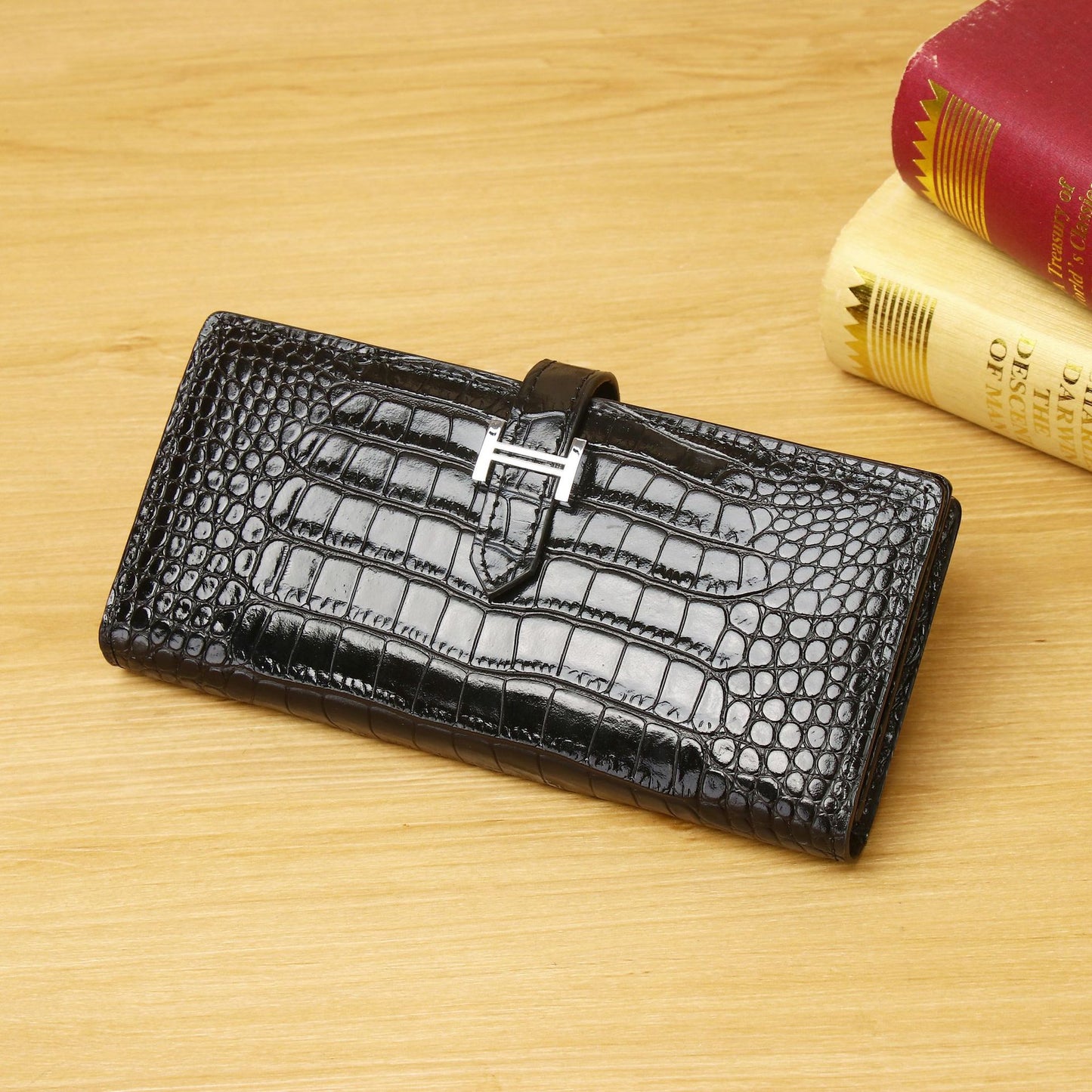New Arrival Croc-Effect Suit Clutch for Men, A High-End Business Wallet with Full Croc Pattern & Multiple Card Slots, Perfect Trendy Accessory