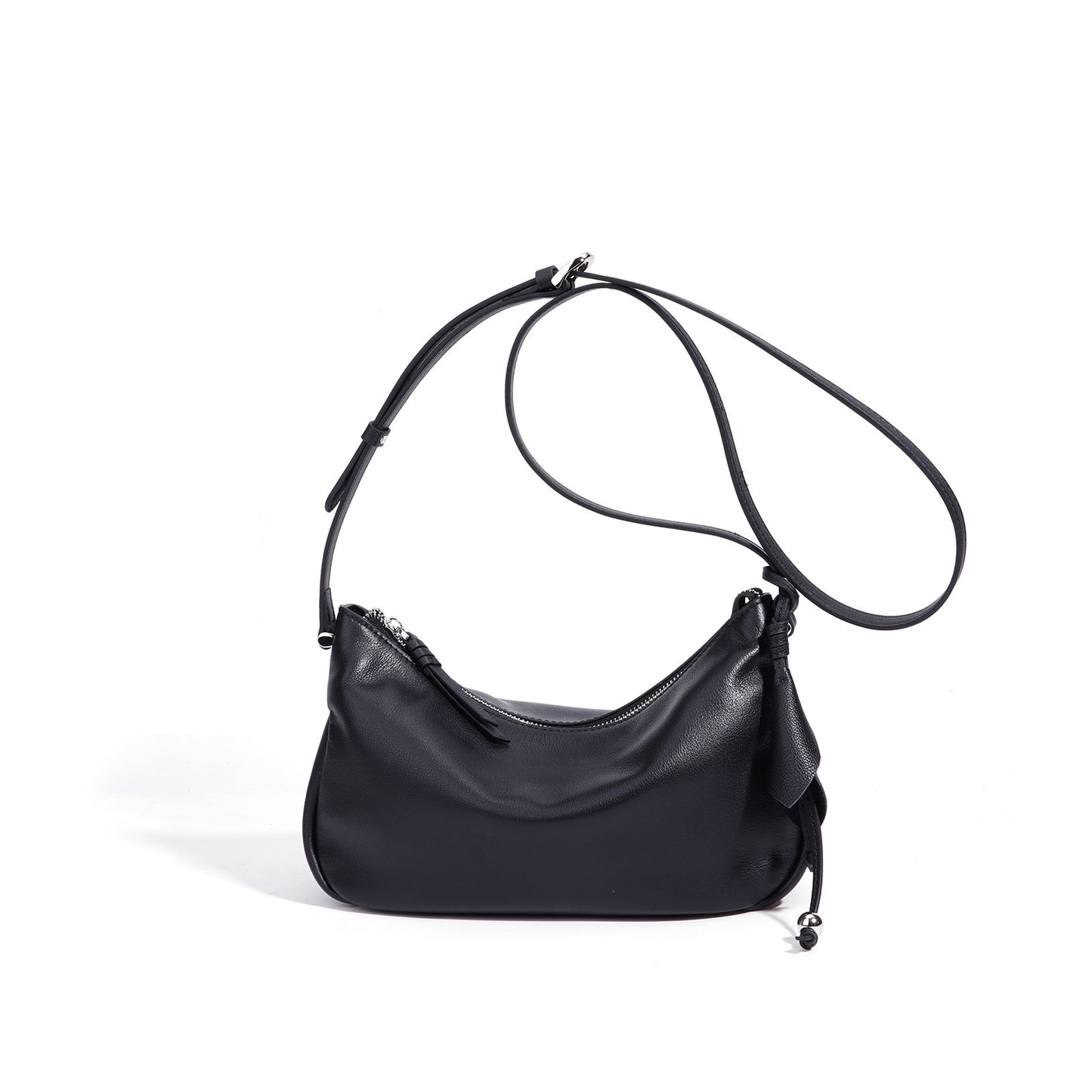 Soft Leather Light Luxury Slouchy Underarm Bag, Minimalist Commute Shoulder Crossbody Purse, Niche Design Versatile Handbag for Women