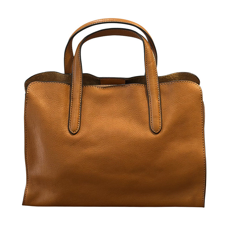 Genuine Top Layer Cowhide Tote Bag for Women, New Spring Casual Versatile Shoulder Crossbody Purse, Small Leather Handbag for Ladies