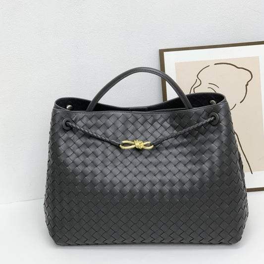 Large capacity 45CM leather woven figure-of-eight rope buckle portable underarm bag  fashion shoulder messenger bag bag women