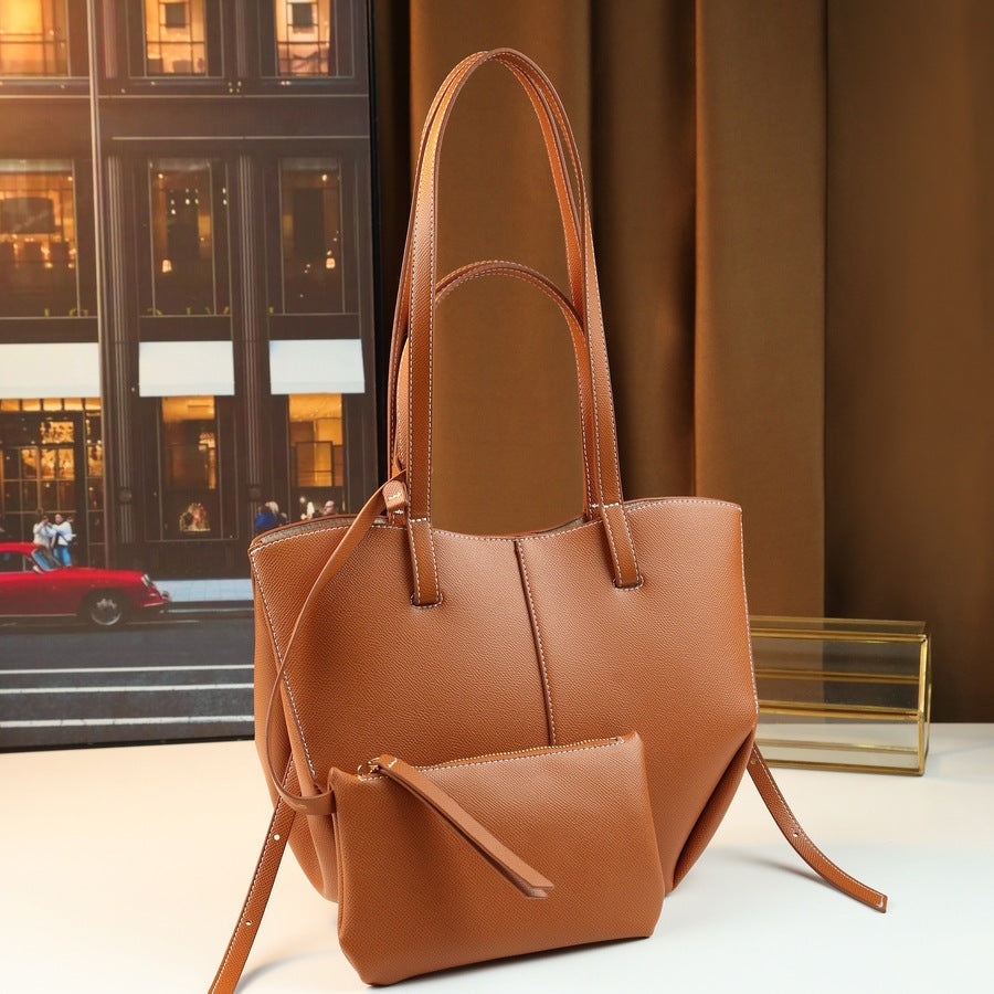 Wing Tote Bag Set for Women Large Capacity Shoulder Handbag with Detachable Sub-Bag, Trendy Solid Color Purse with Sculptural Wing Design