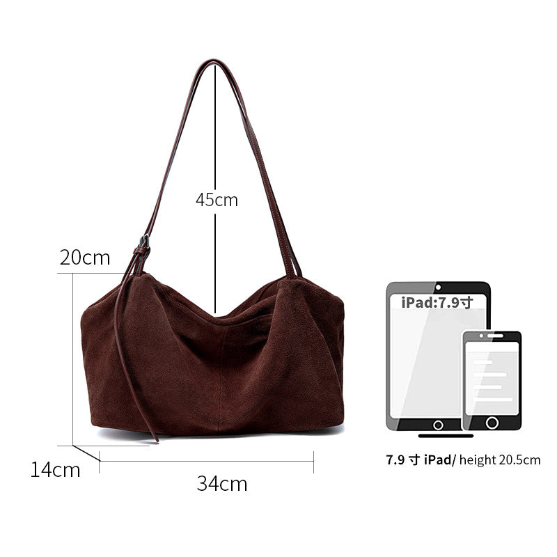 Vintage Luxury Tote Bag for Women Large Capacity Commuter Shoulder Handbag, Plush Pillow Purse with Versatile Everyday Style