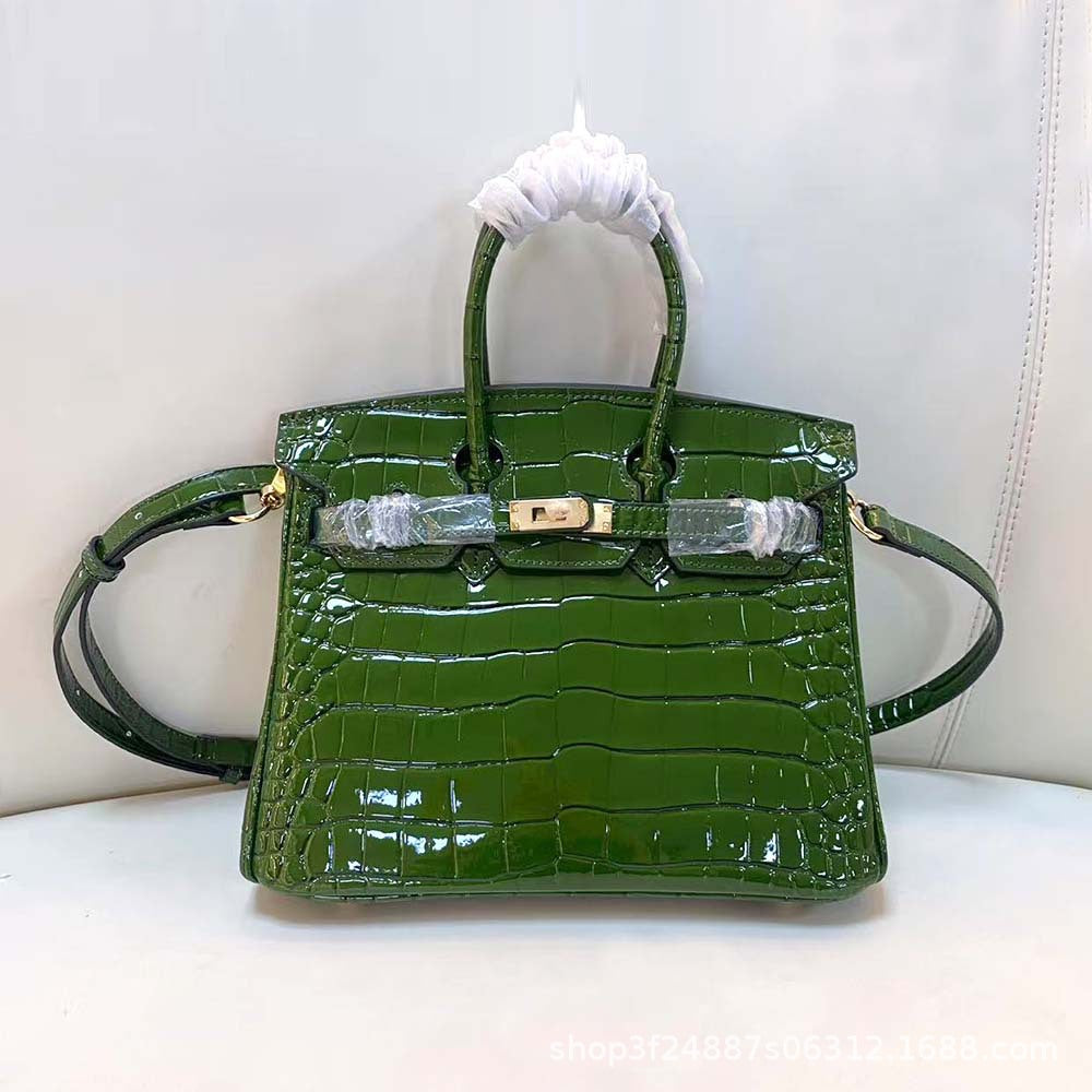 Premium Croc-Embossed Birkin-Inspired Tote Bag for Women, Genuine Leather with Spacious Large Capacity, Versatile Top-Handle Handbag for Everyday Elegance