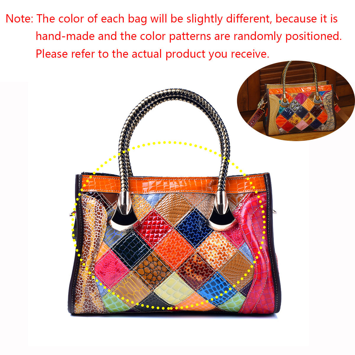 Genuine Leather Snakeskin Handmade Handbag for Women, Trendy Crossbody Top Handle Purse, Versatile Multi-Functional Shoulder Bag for Ladies