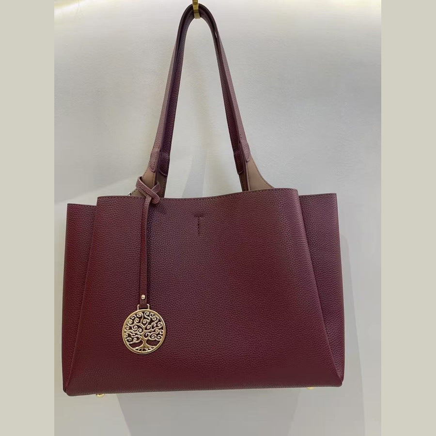 Pebble Grain Underarm Shoulder Bag for Women Light Luxury Long Strap Purse with Metal Charm, Large Capacity Versatile Everyday Handbag