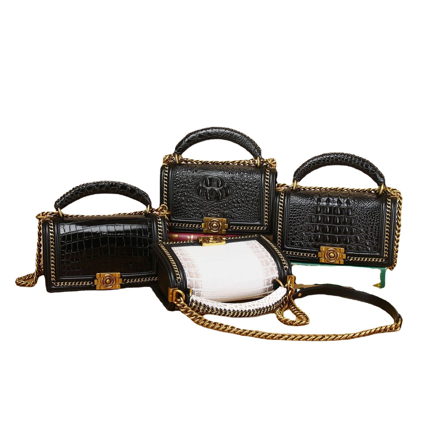 New Arrival Croc-Effect Genuine Leather Bag for Stylish Moms, A Versatile Lightweight Shoulder Crossbody Handbag with Fashionable Commuter Design